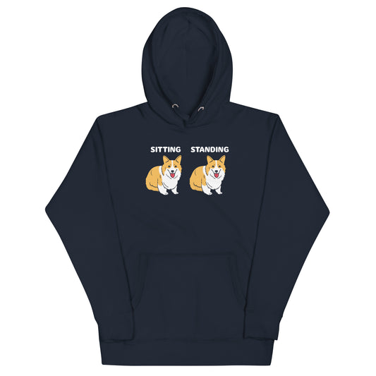 Corgi Sitting And Standing Unisex Hoodie