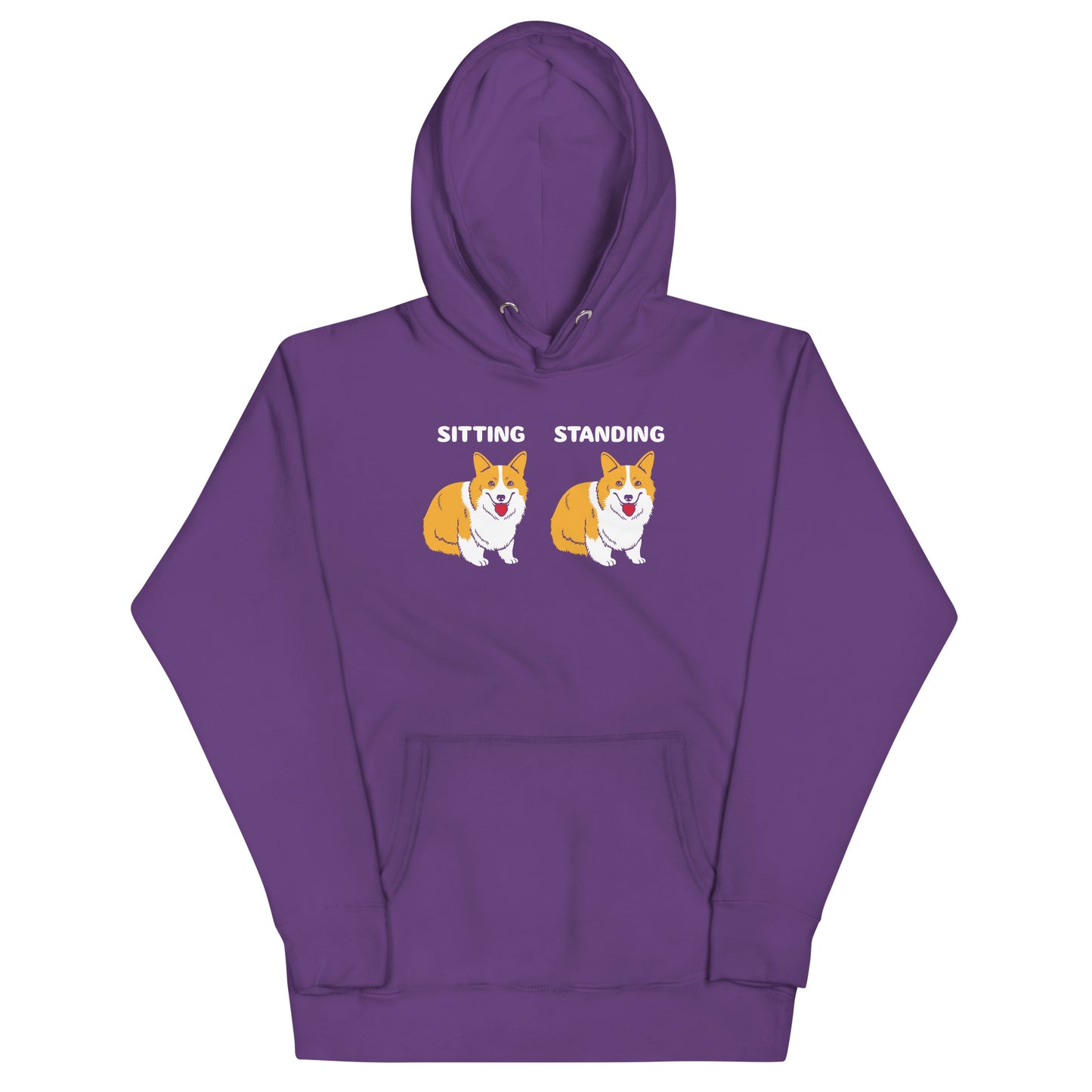 Corgi Sitting And Standing Unisex Hoodie
