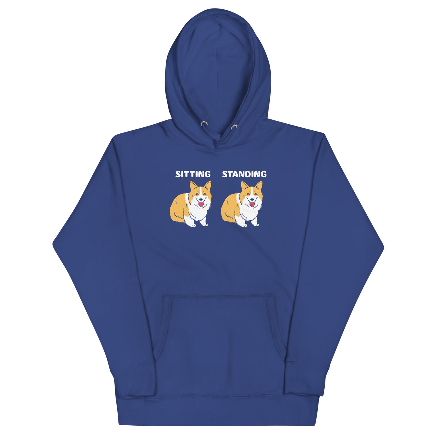Corgi Sitting And Standing Unisex Hoodie