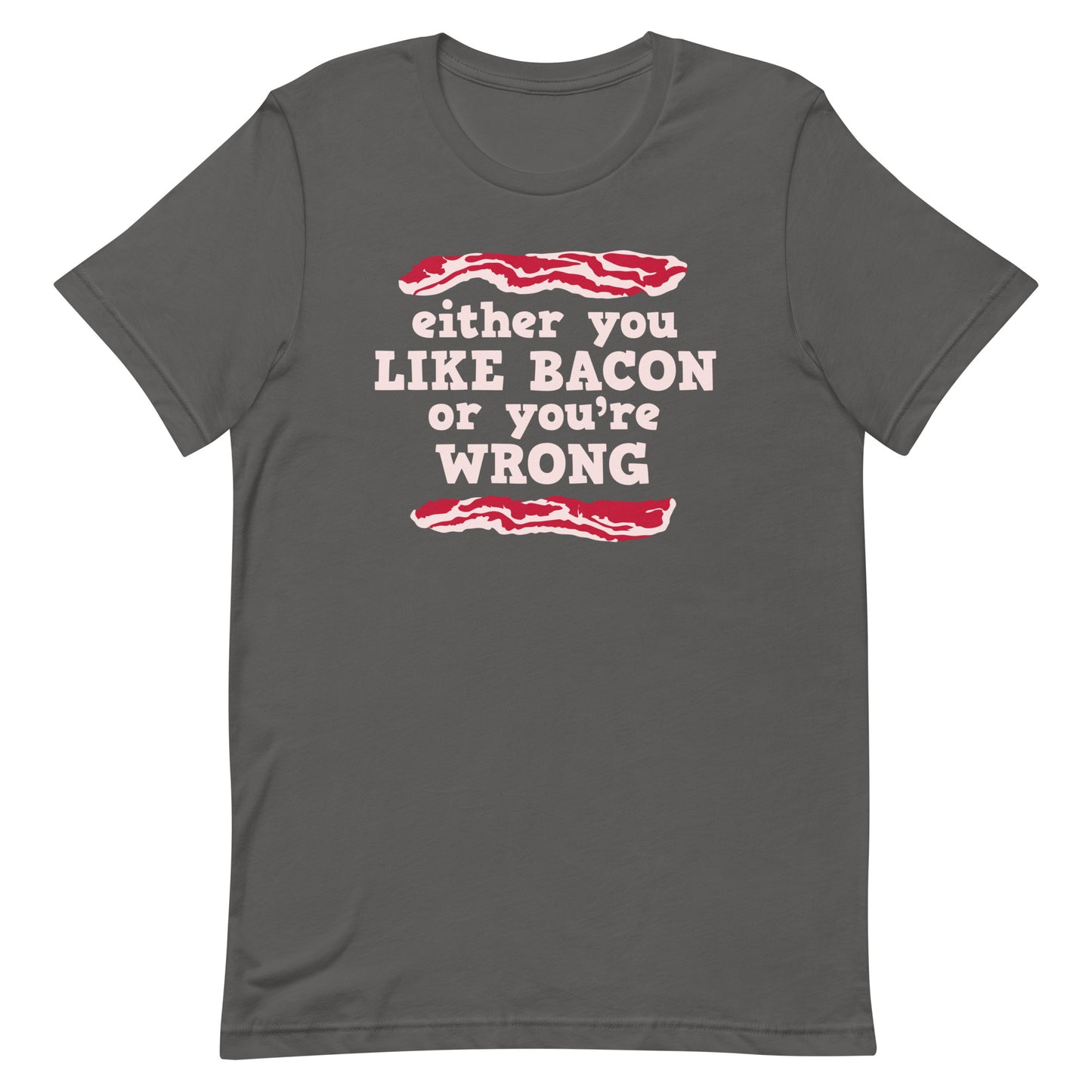 Either You Like Bacon Or You're Wrong Men's Signature Tee