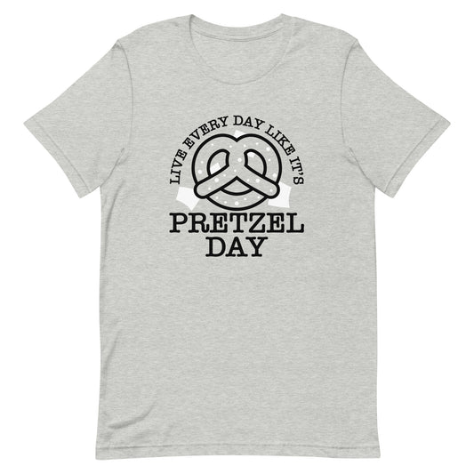 Live Every Day Like It's Pretzel Day Men's Signature Tee