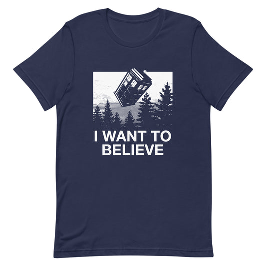 I Want To Believe Tardis Men's Signature Tee