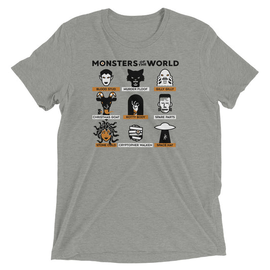 Monsters Of The World Men's Tri-Blend Tee