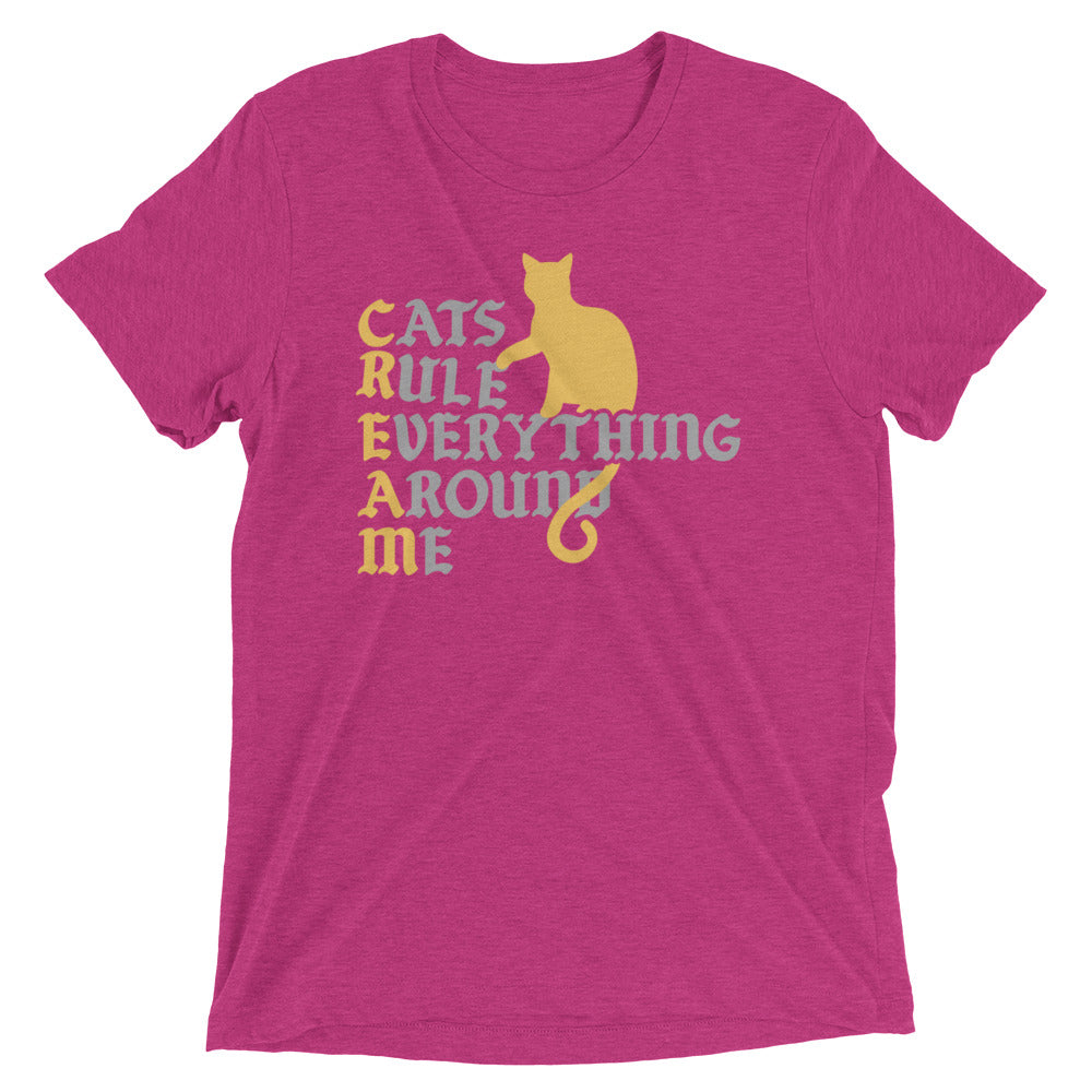 Cats Rule Everything Around Me Men's Tri-Blend Tee