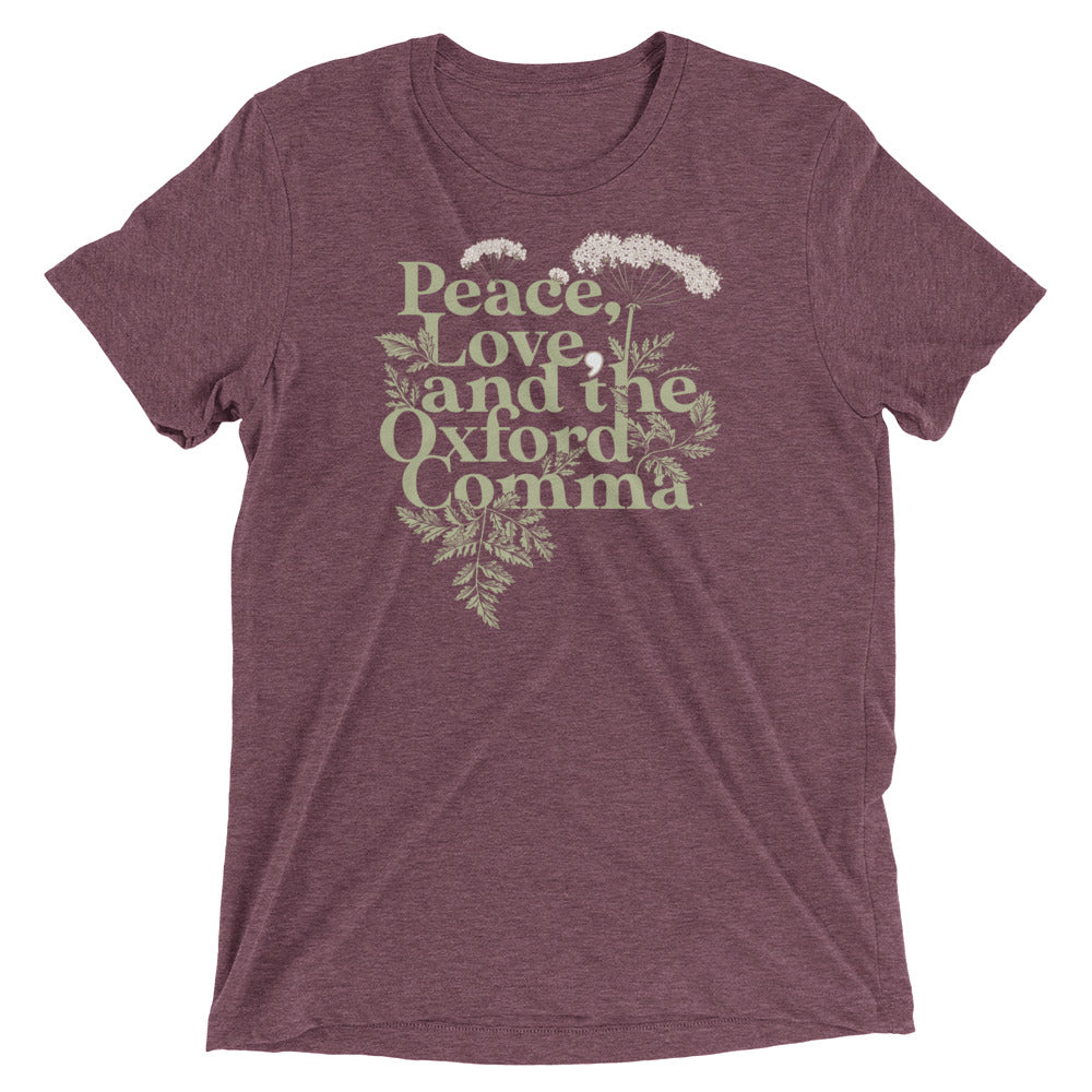 Peace, Love, And The Oxford Comma Men's Tri-Blend Tee