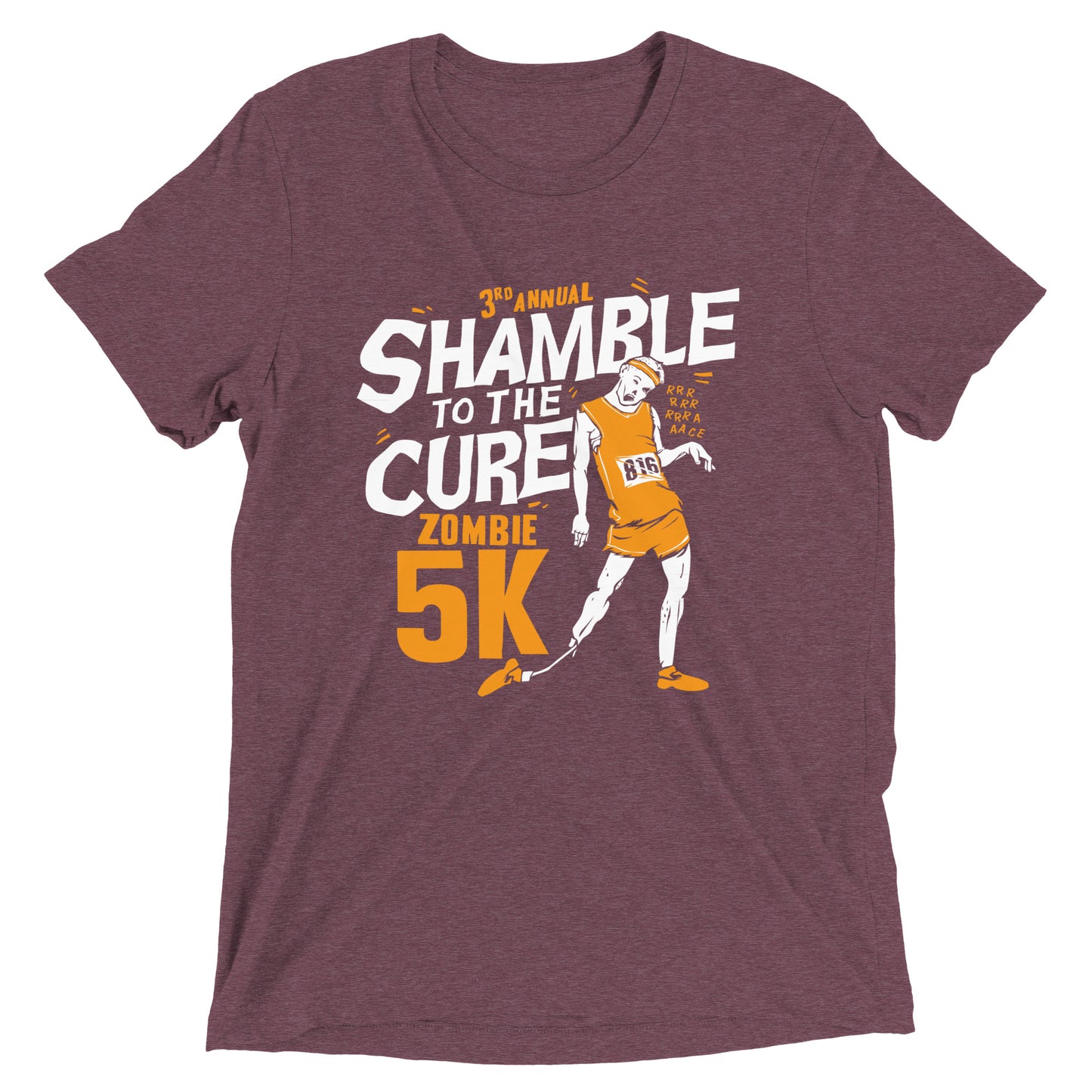 Shamble To The Cure Zombie 5K Men's Tri-Blend Tee