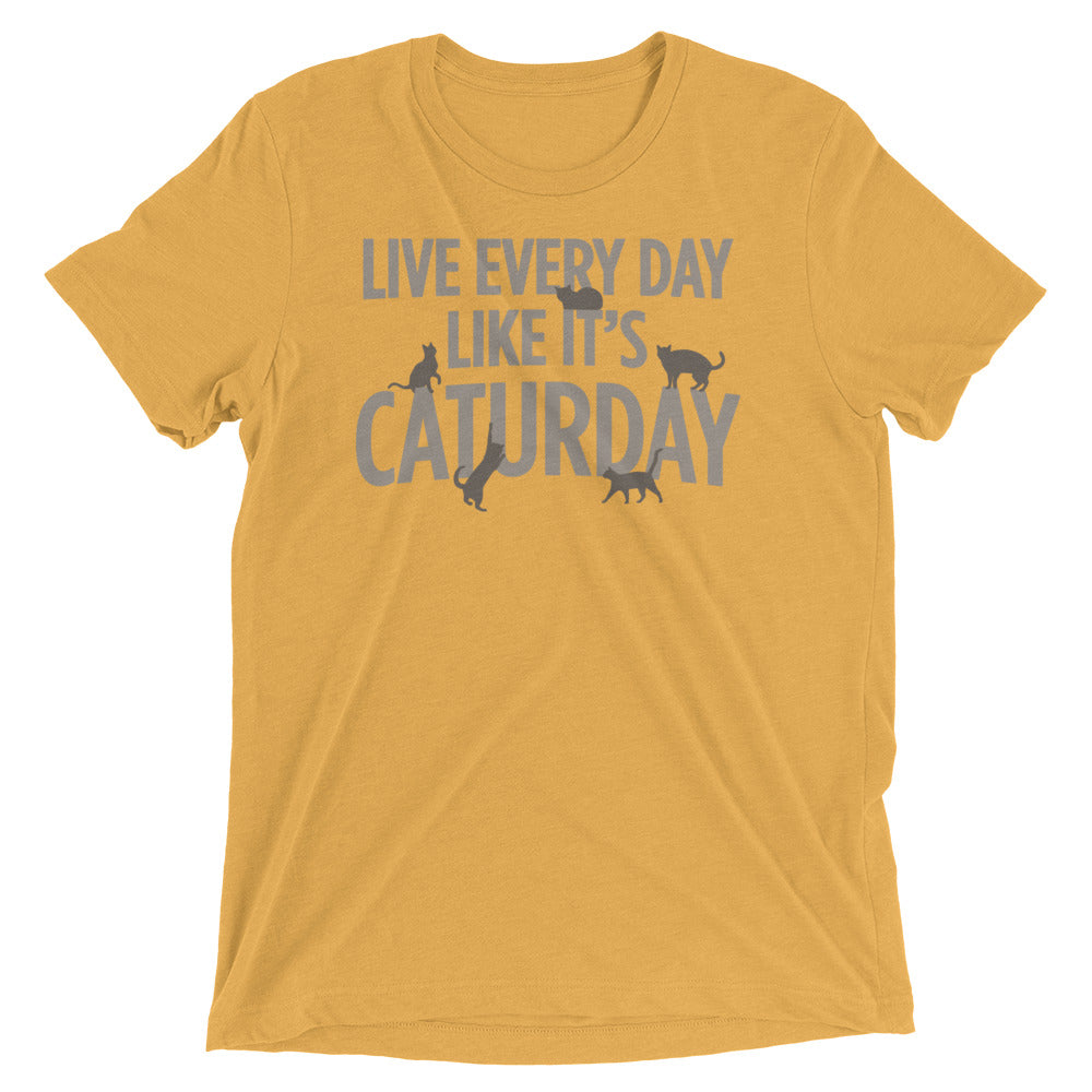 Live Every Day Like It's Caturday Men's Tri-Blend Tee