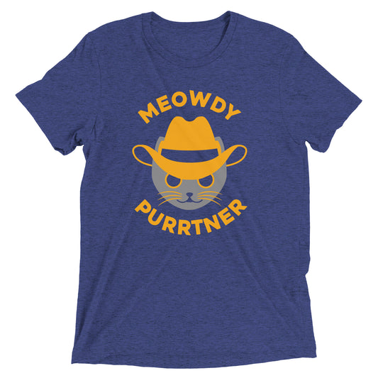 Meowdy Purrtner Men's Tri-Blend Tee