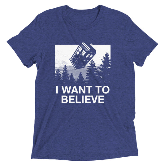 I Want To Believe Tardis Men's Tri-Blend Tee