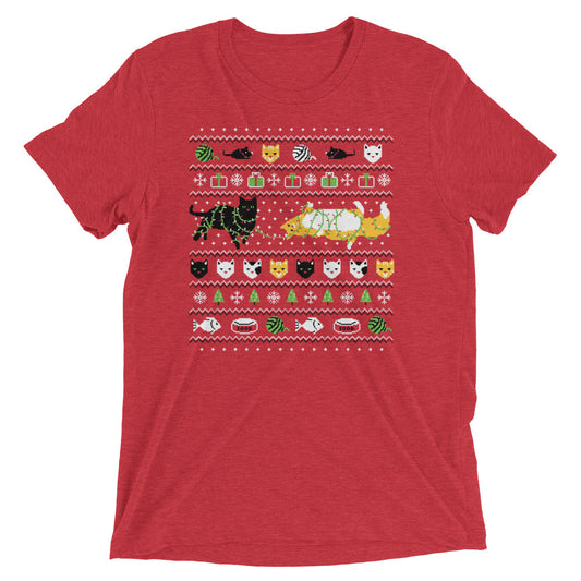 Ugly Cat Sweater Men's Tri-Blend Tee