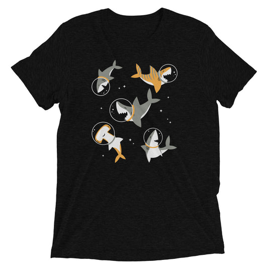 Sharks In Space Men's Tri-Blend Tee