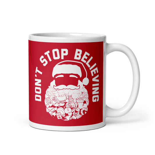 Don't Stop Believing Santa Mug