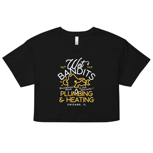 Wet Bandits Plumbing & Heating Women's Crop Tee