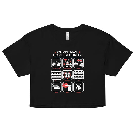 Christmas Home Security Women's Crop Tee