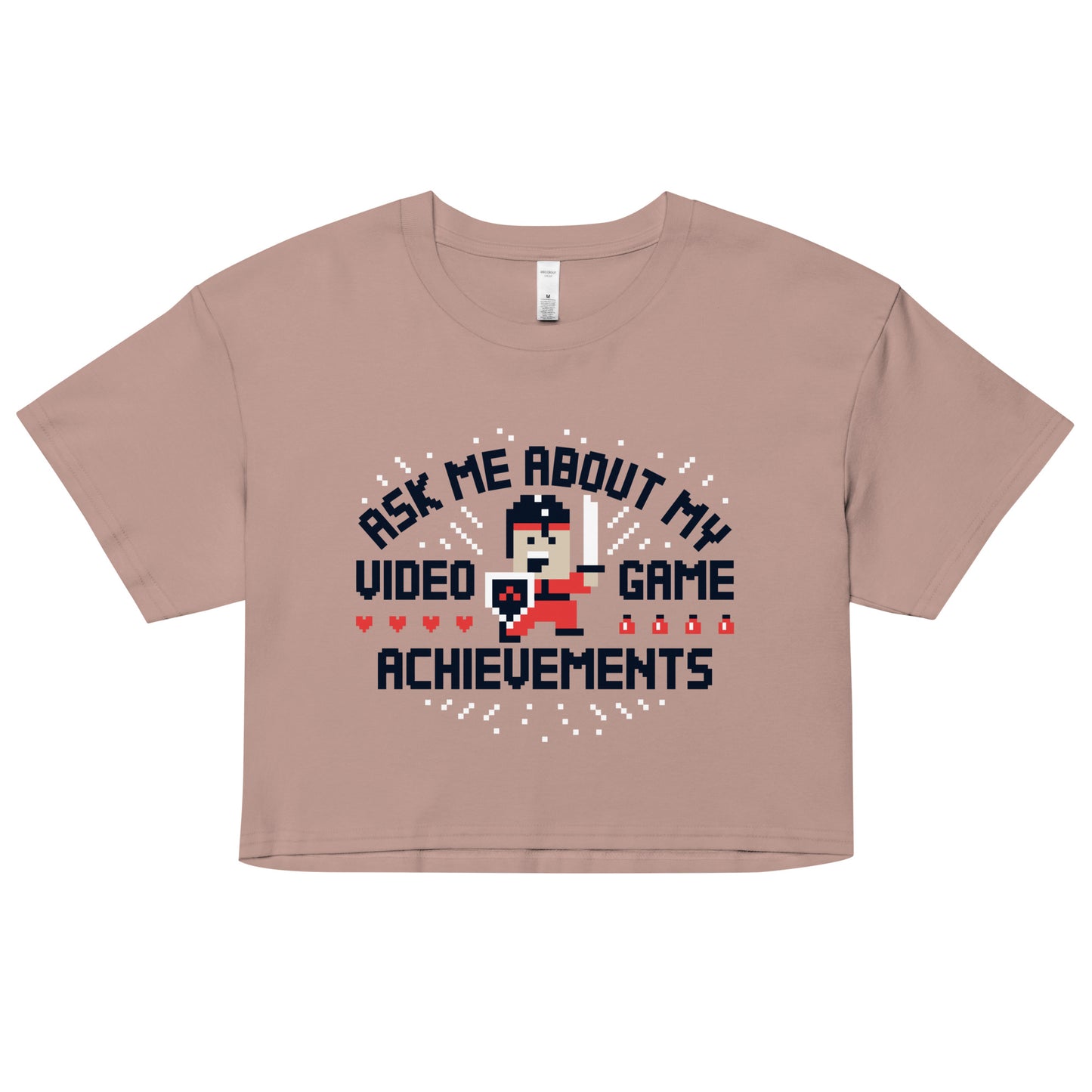 Ask Me About My Video Game Achievements Women's Crop Tee