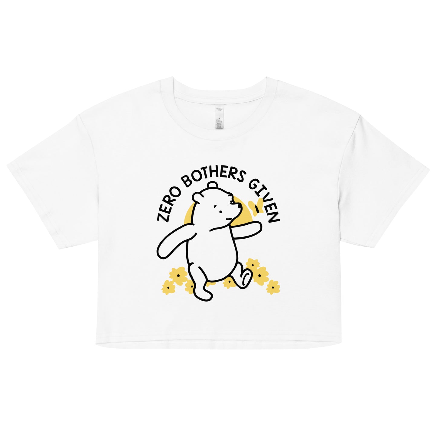Zero Bothers Given Women's Crop Tee