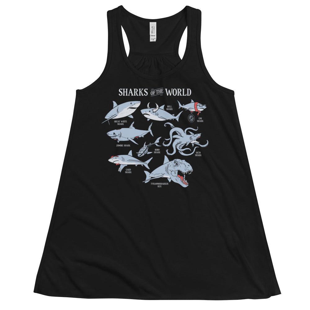 Sharks Of The World Women's Gathered Back Tank