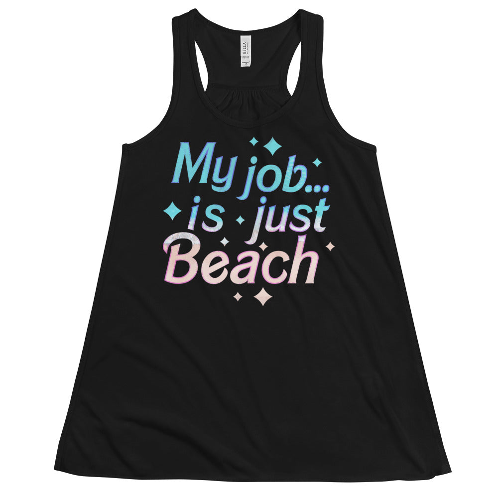 My Job Is Just Beach Women's Gathered Back Tank