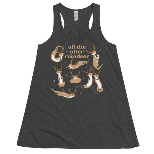 All The Otter Reindeer Women's Gathered Back Tank