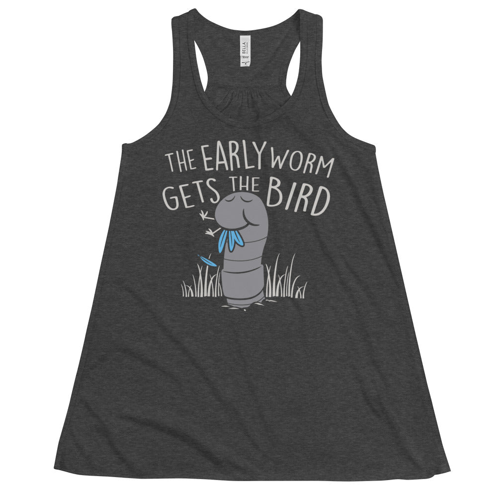 The Early Worm Gets The Bird Women's Gathered Back Tank