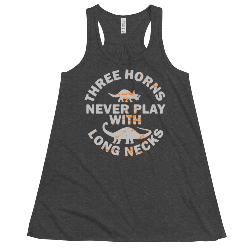 Three Horns Never Play With Long Necks Women's Gathered Back Tank