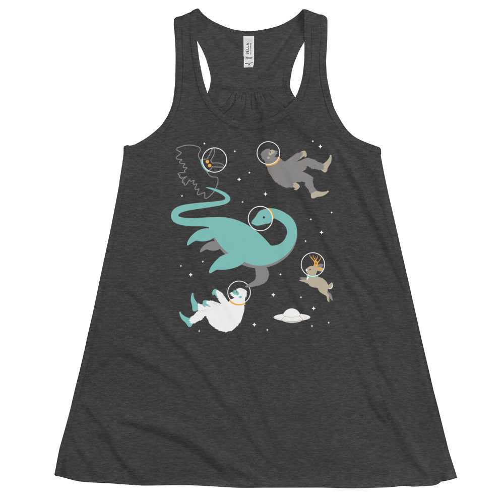 Cryptids In Space Women's Gathered Back Tank