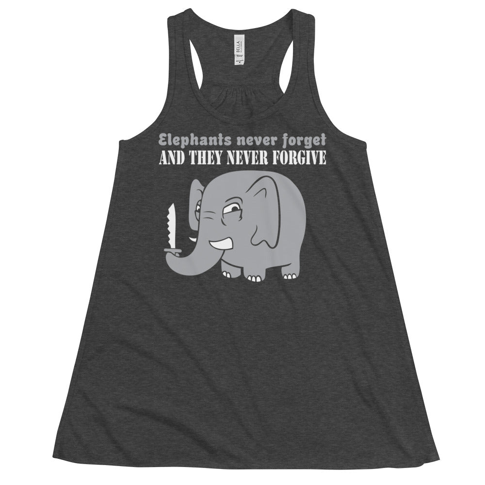 Elephants Never Forgive Women's Gathered Back Tank