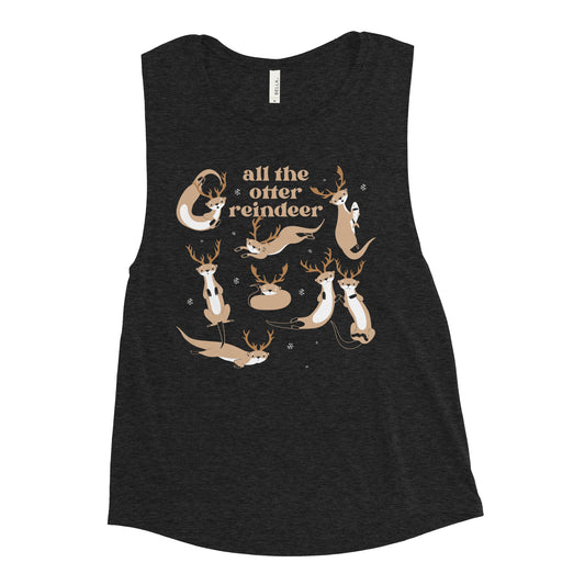 All The Otter Reindeer Women's Muscle Tank