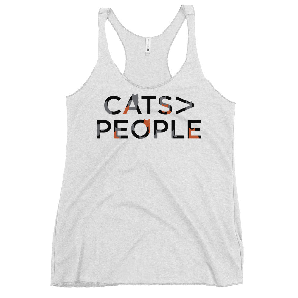 Cats>People Women's Racerback Tank