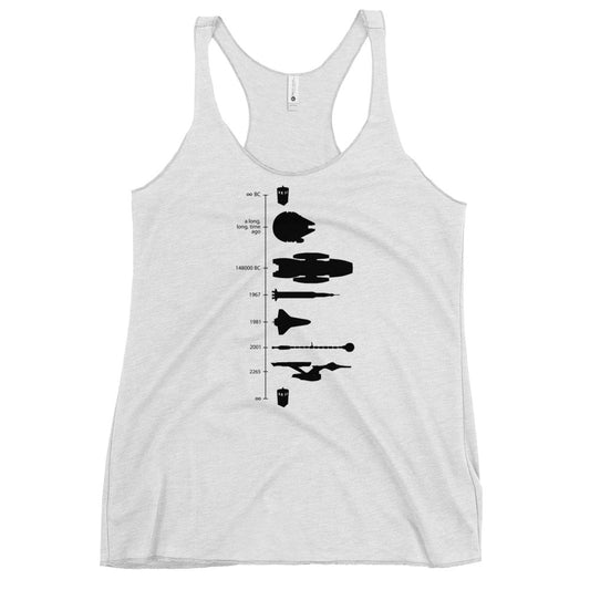 Space Ship Timeline Women's Racerback Tank