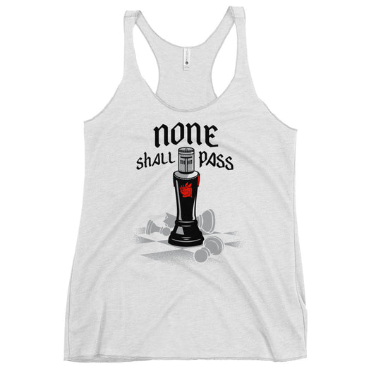 None Shall Pass Black Knight Women's Racerback Tank