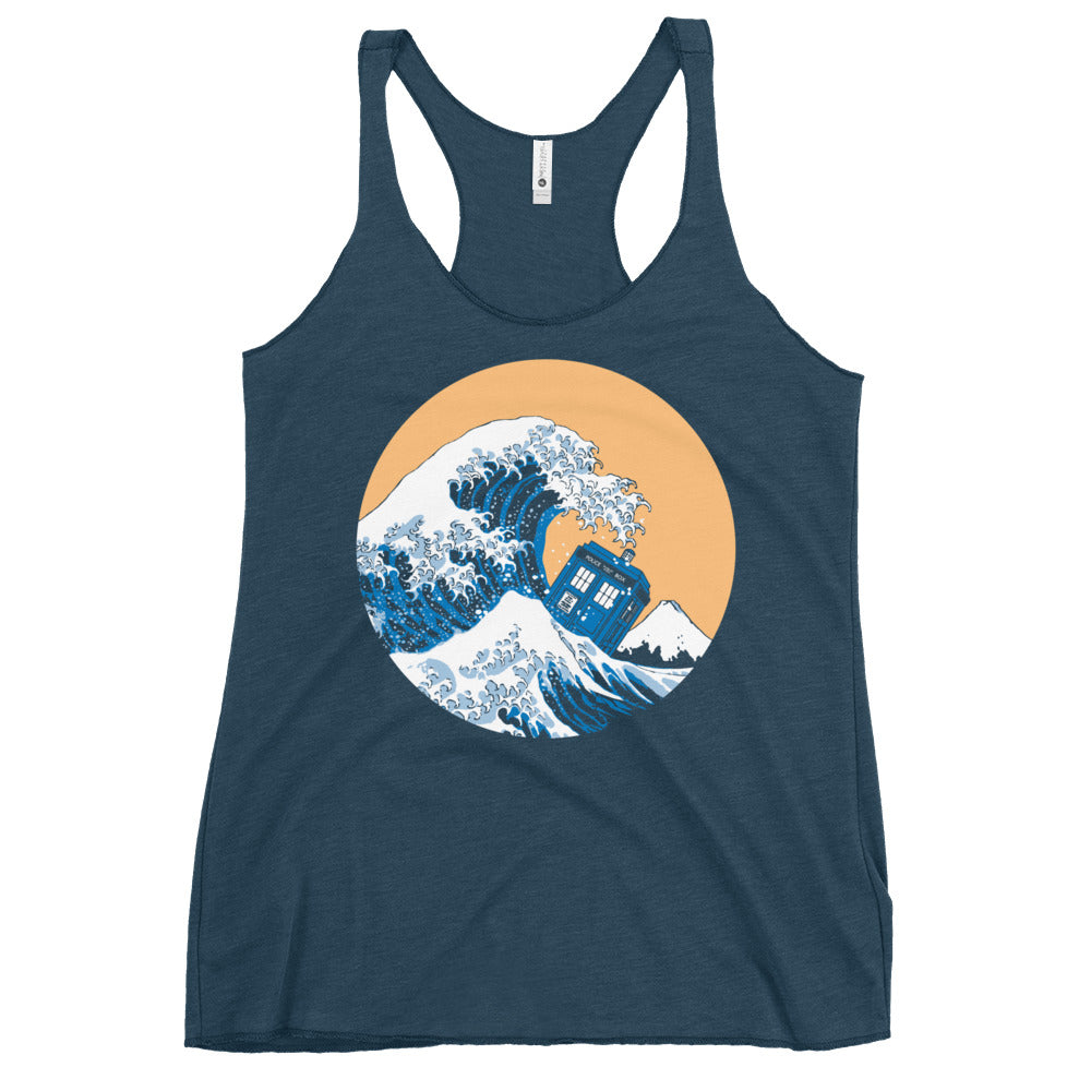 Police Box Wave Women's Racerback Tank