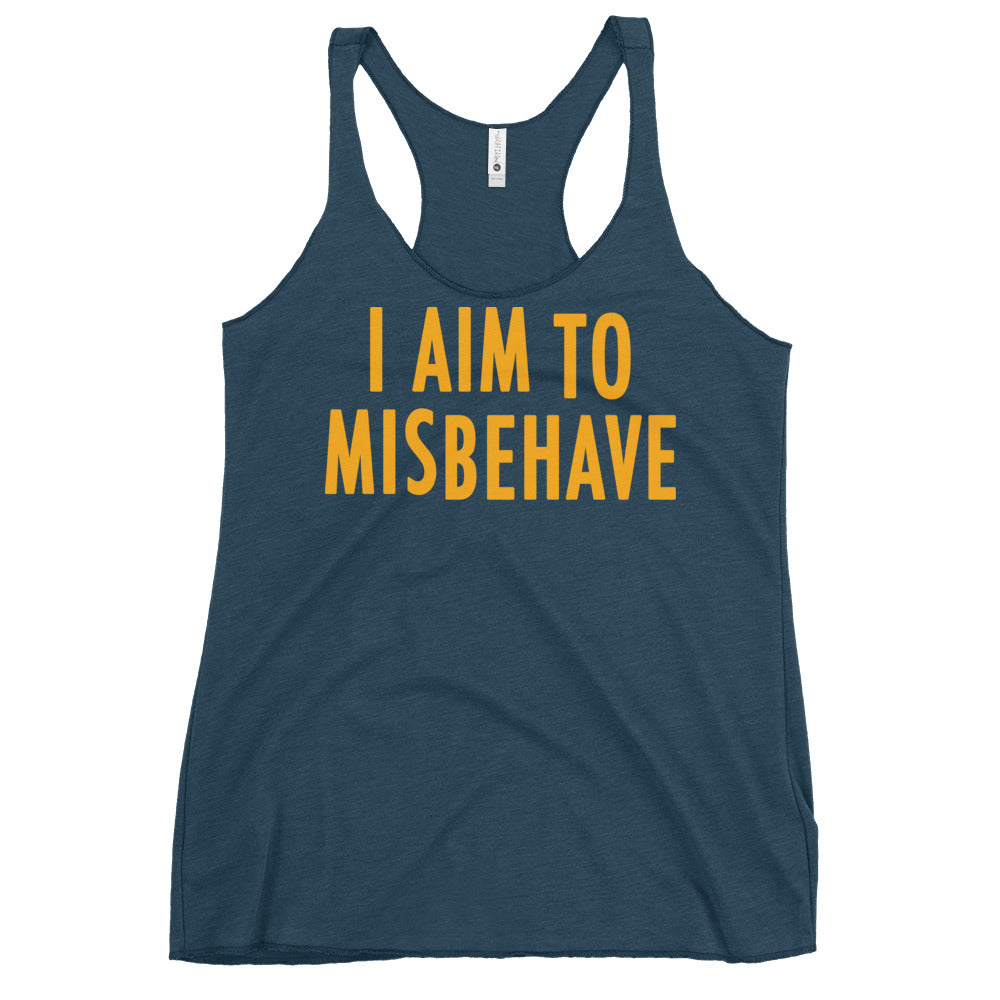 I Aim To Misbehave Women's Racerback Tank
