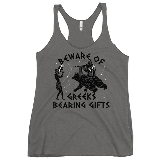 Beware Of Greeks Bearing Gifts Women's Racerback Tank