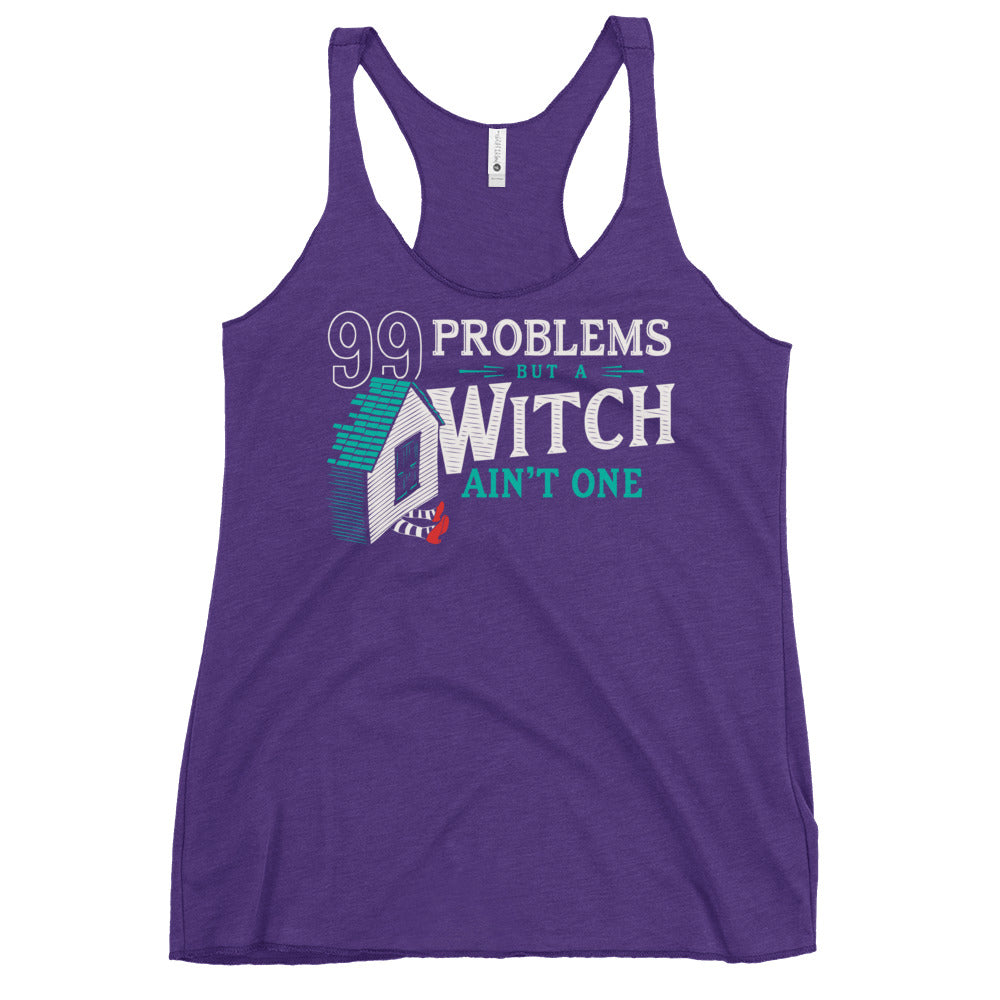 99 Problems But A Witch Ain't One Women's Racerback Tank