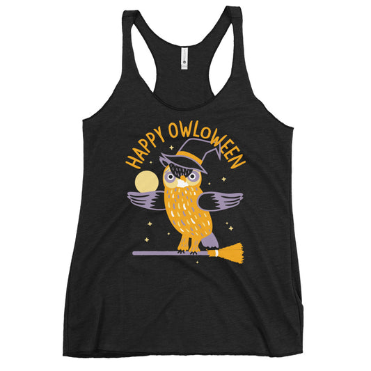 Happy Owloween Women's Racerback Tank
