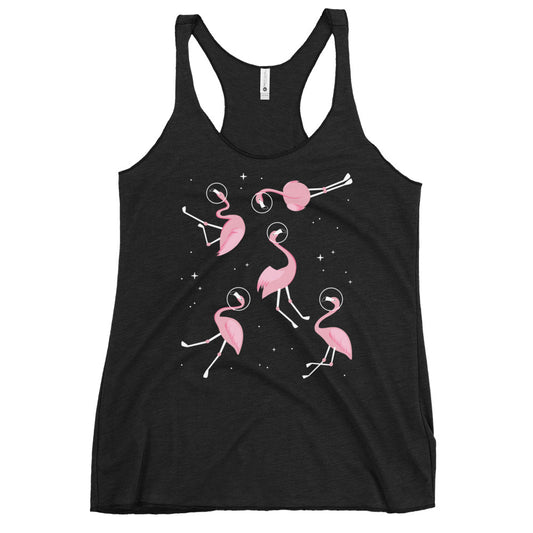 Flamingos In Space Women's Racerback Tank