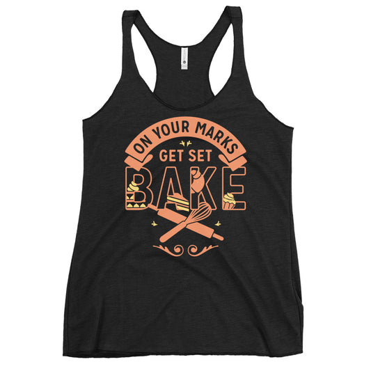 On Your Marks Get Set Bake Women's Racerback Tank