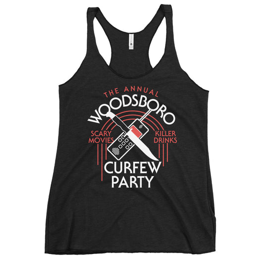 Woodsboro Curfew Party Women's Racerback Tank