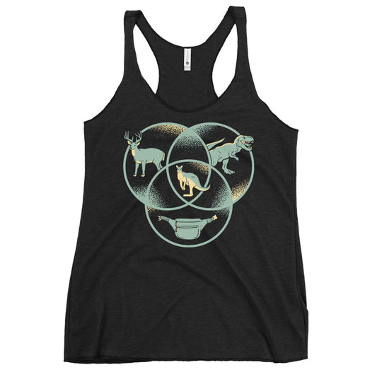 Kangaroo Venn Diagram Women's Racerback Tank
