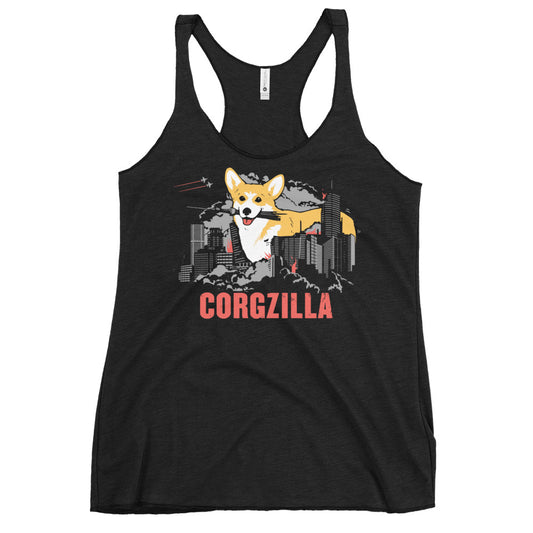 Corgzilla Women's Racerback Tank