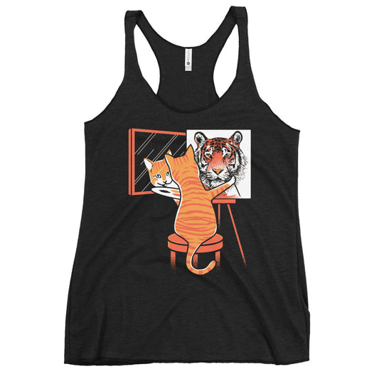 Cat Self Portrait Women's Racerback Tank