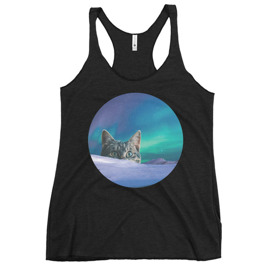 Meowthern Lights Women's Racerback Tank