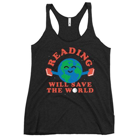 Reading Will Save The World Women's Racerback Tank