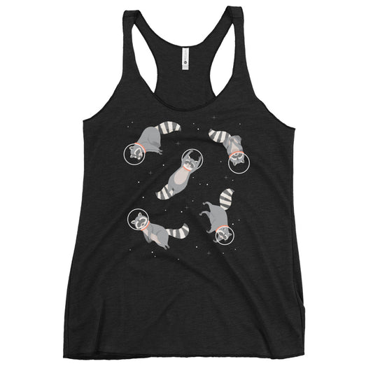 Raccoons In Space Women's Racerback Tank