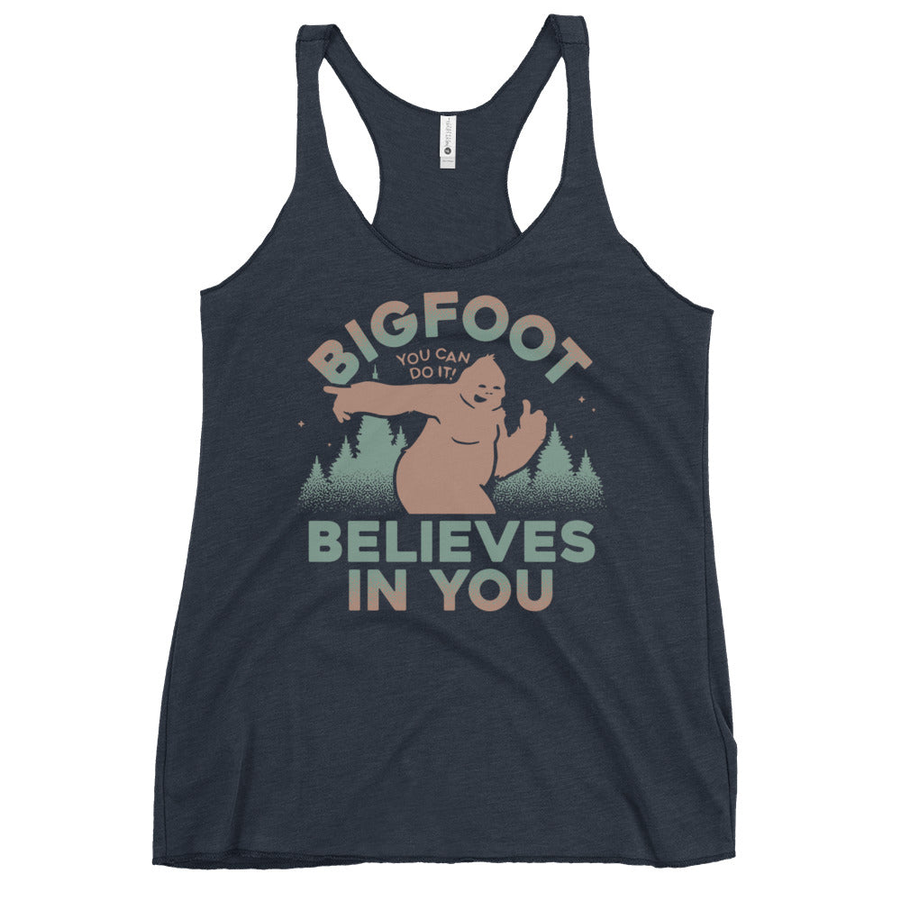 Bigfoot Believes In You Women's Racerback Tank