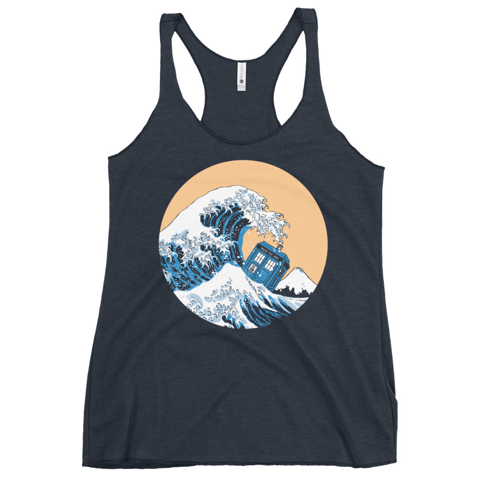 Police Box Wave Women's Racerback Tank
