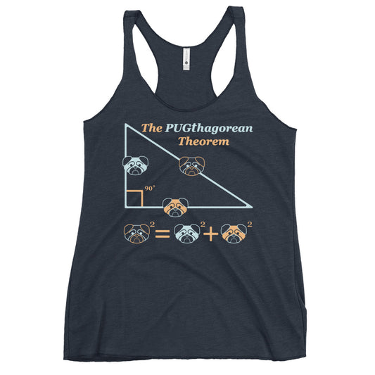Pugthagorean Theorem Women's Racerback Tank