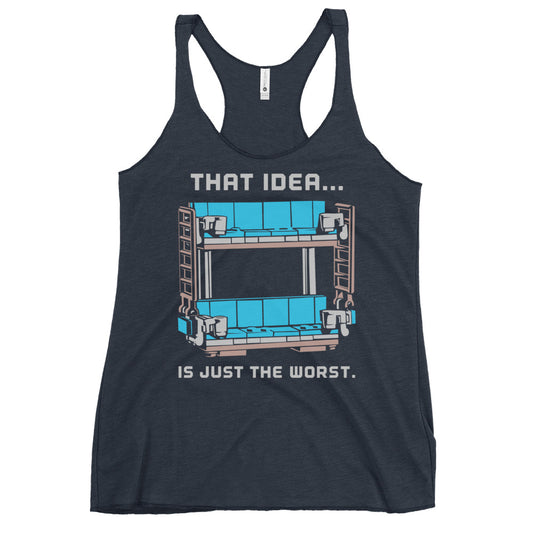 Double Decker Couch Women's Racerback Tank
