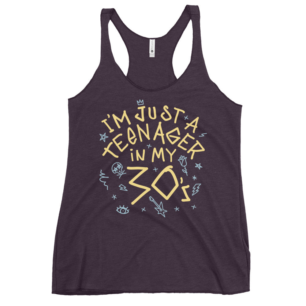 I'm Just A Teenager In My 30's Women's Racerback Tank